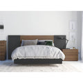 4 Piece Full Size Bedroom Set Walnut Black S2599