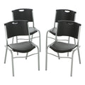 Black Plastic Stacking Chair 4 Pack L732