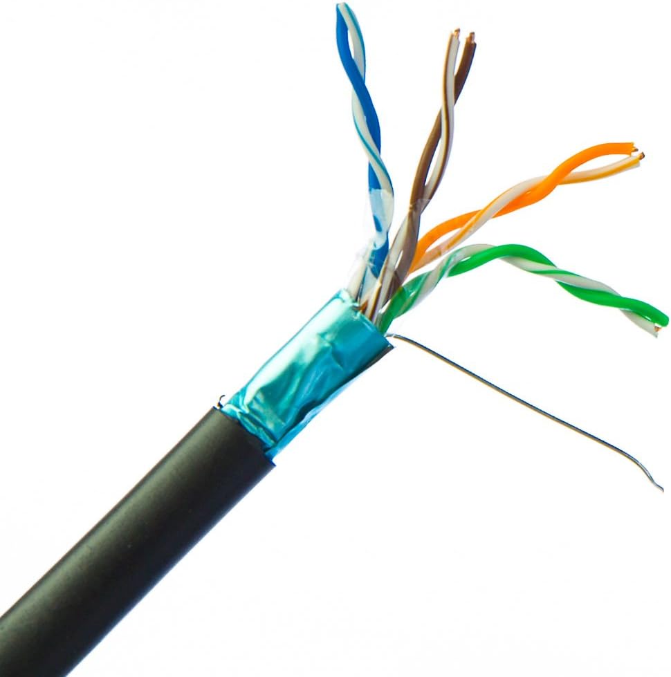 Black Shielded Cat6 Ethernet Cable, 1000 Feet, 23 AWG O95147