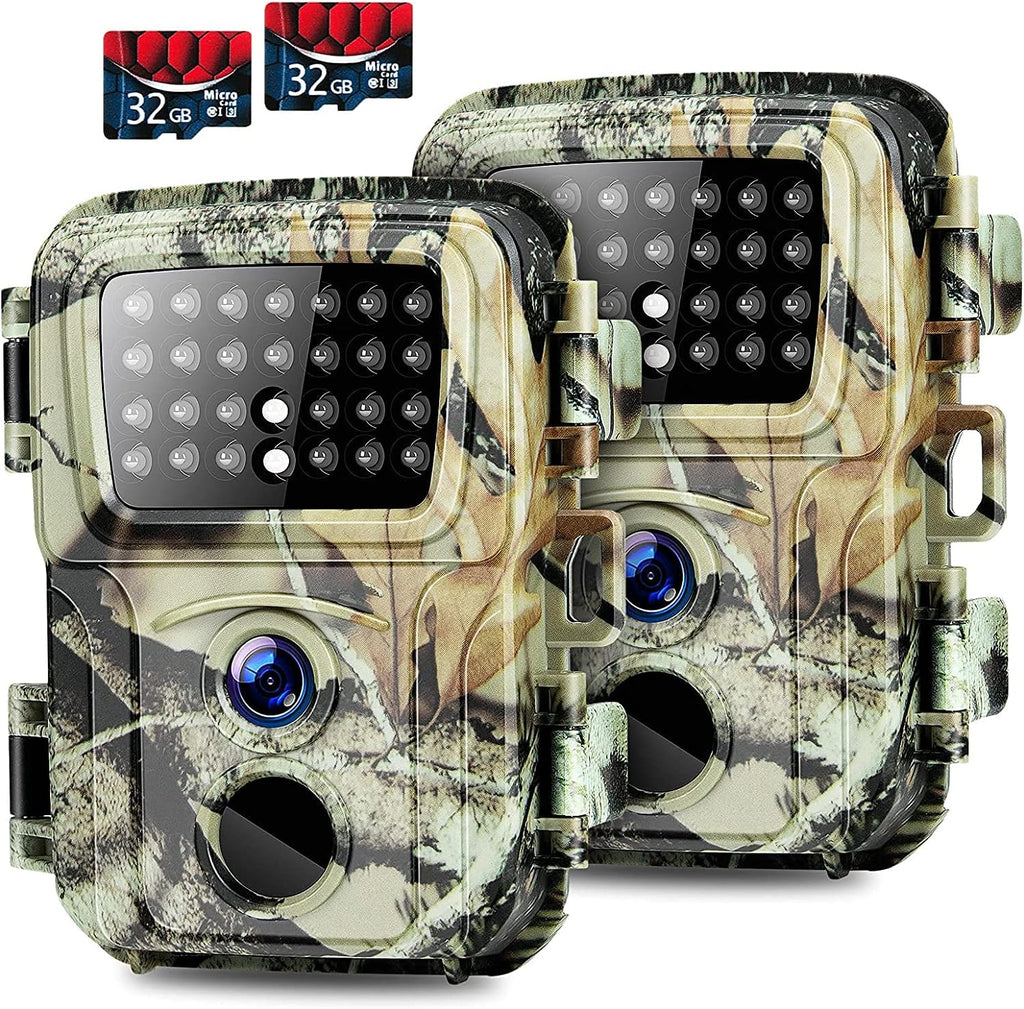 2 Pack 20MP 1080P Night Vision Motion Activated Waterproof Hunting Camera with 32GB Card Z308