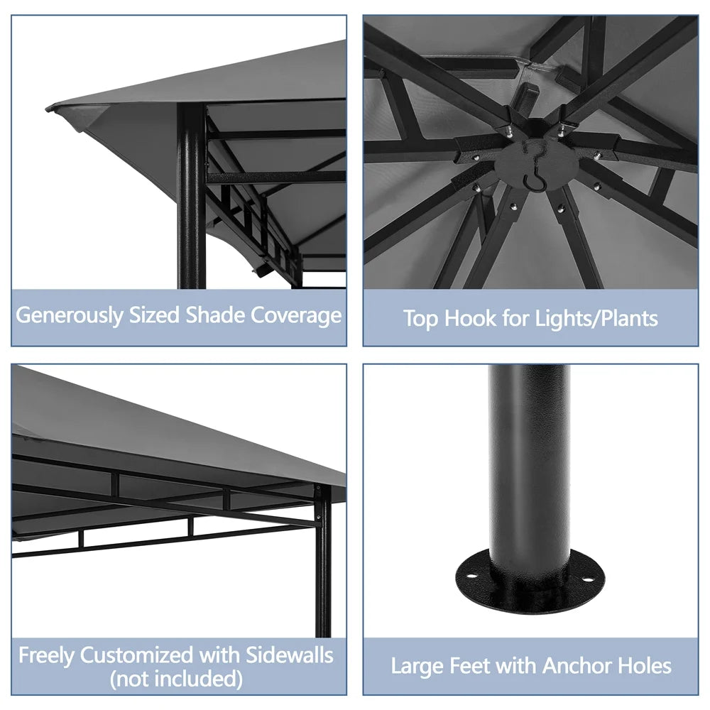 11×11 ft Outdoor Patio Gazebo Tent, Dark Gray K855