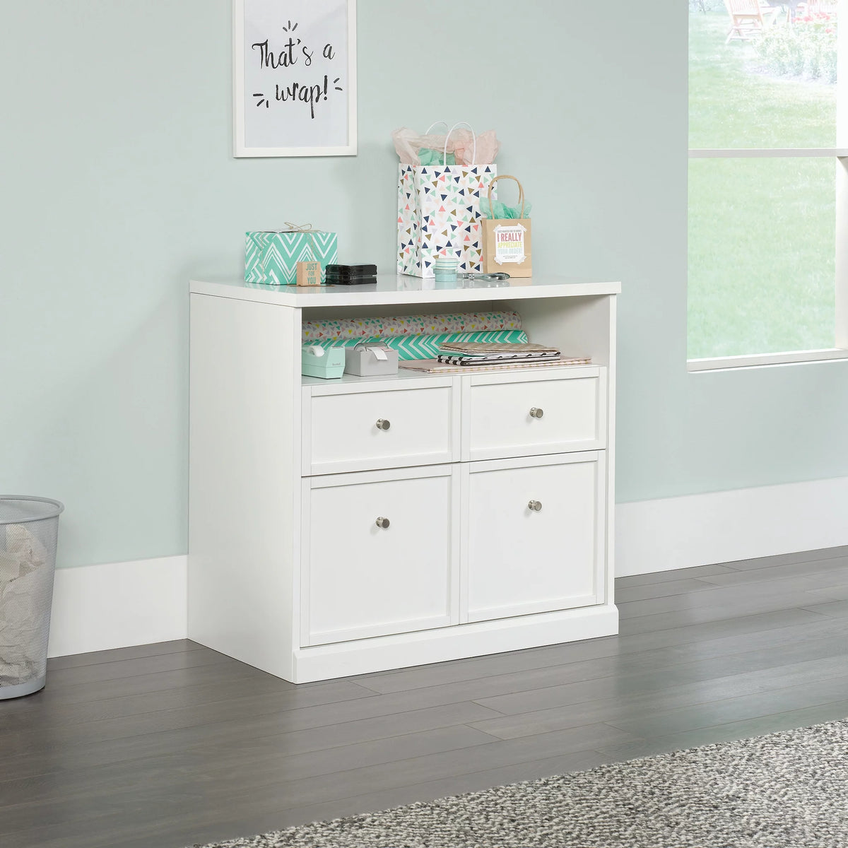 4 Drawer White Storage Cabinet N84306