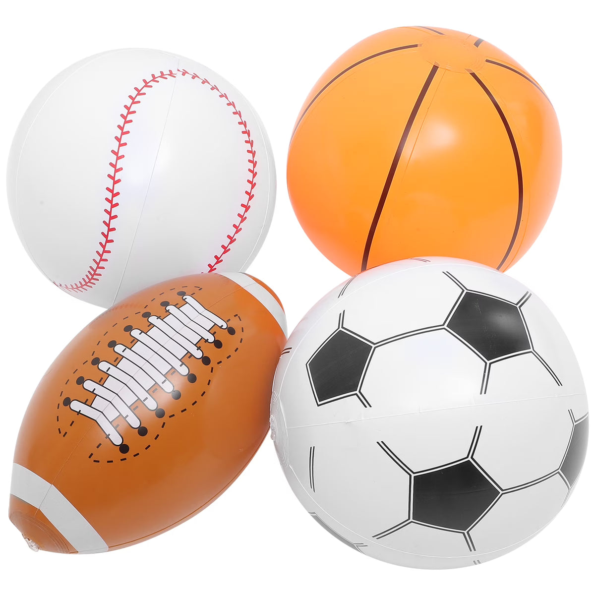 4 Pcs Inflatable Beach Ball Toy Blow up Beach Ball N507