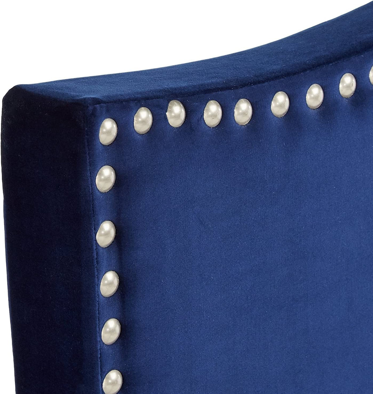 Blue Velvet King Size Upholstered Panel Bed U38041