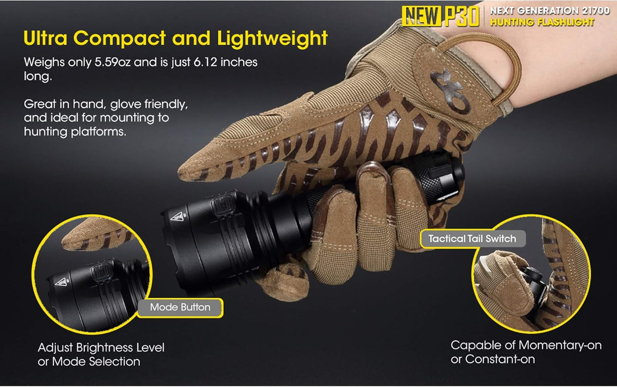 1000 Lumen Long Throw Flashlight with 2X 5000mAh USB-C Rechargeable Battery Q611356