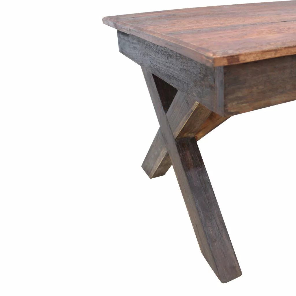 Rustic Wood Coffee Table and End Side Table F414
