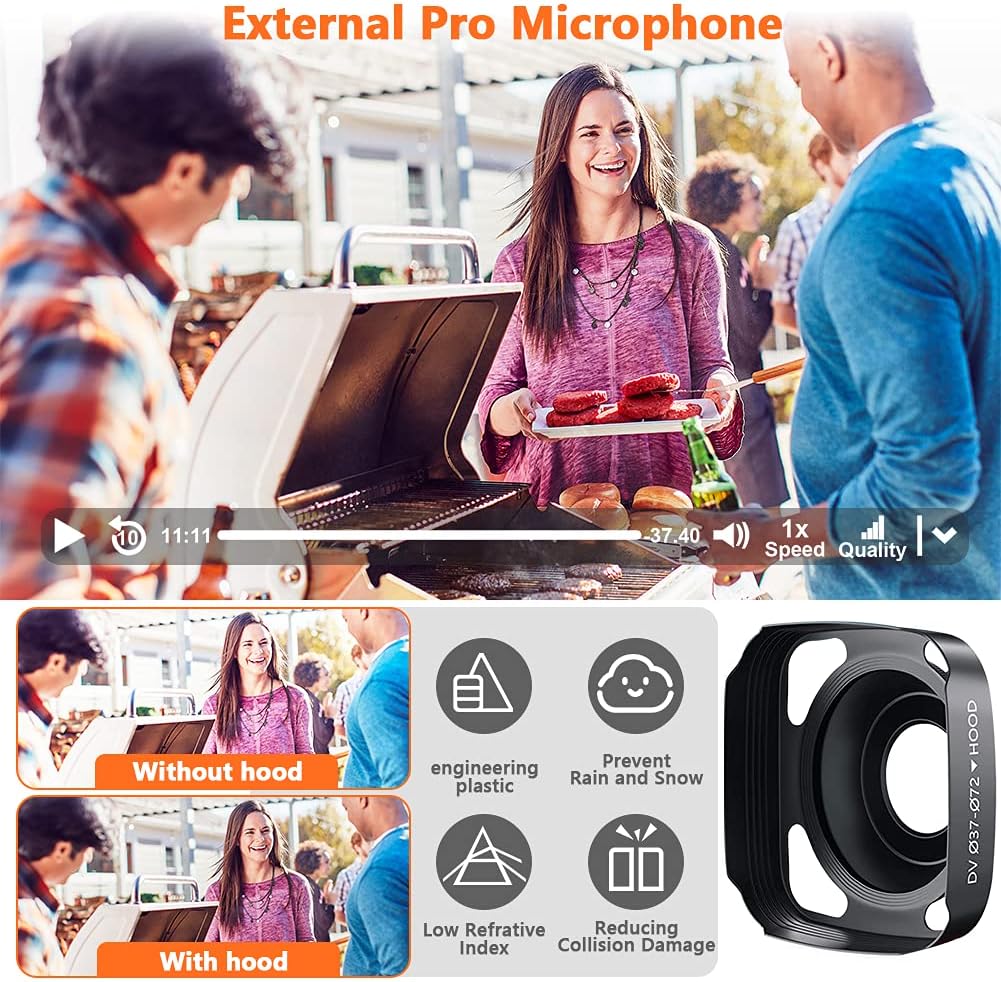 4K 48MP WiFi Camcorder with Touch Screen IR Night Vision I375339