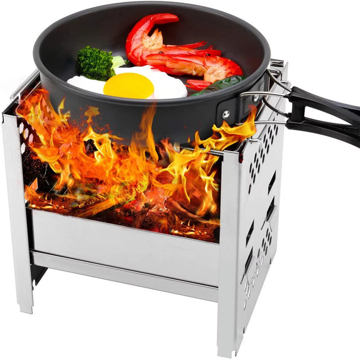 Folding Portable Charcoal Grill Stainless Steel BBQ K387