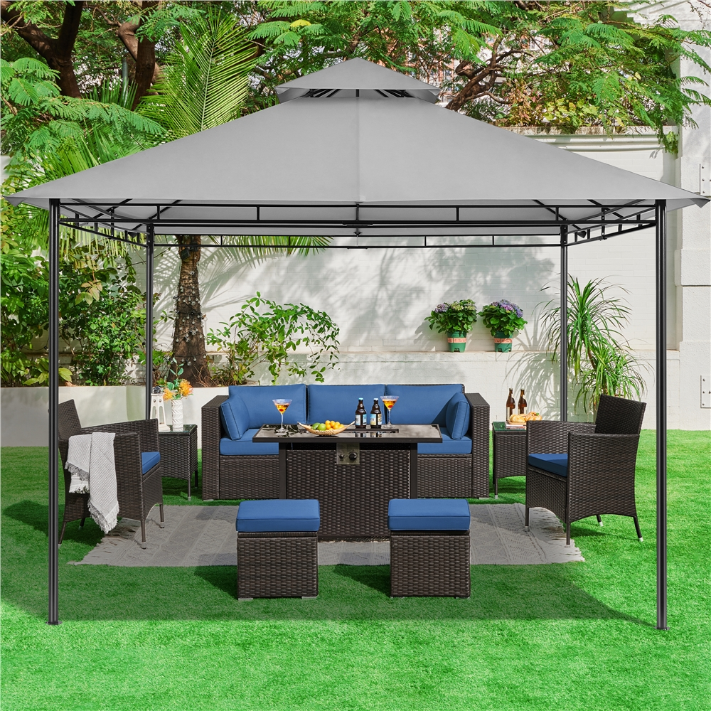 11×11 ft Outdoor Patio Gazebo Tent, Dark Gray K855
