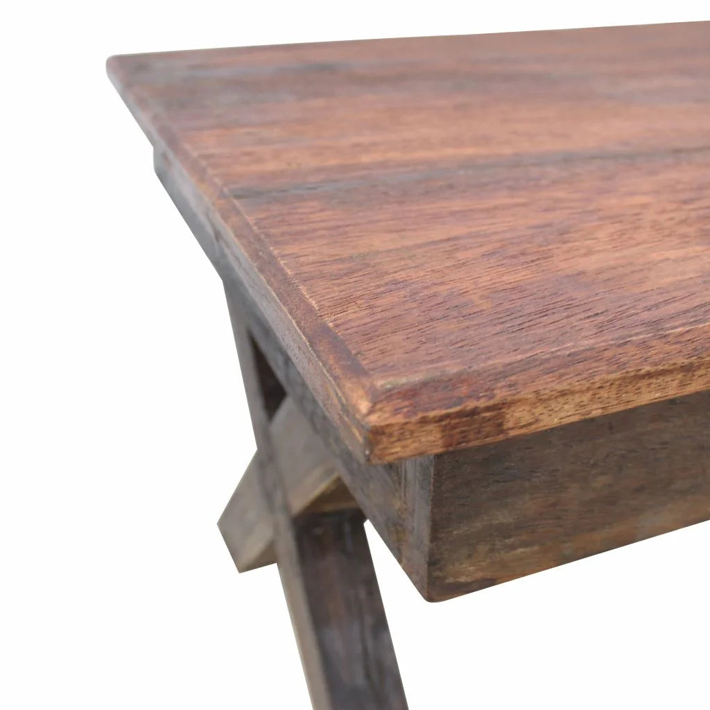 Rustic Wood Coffee Table and End Side Table F414
