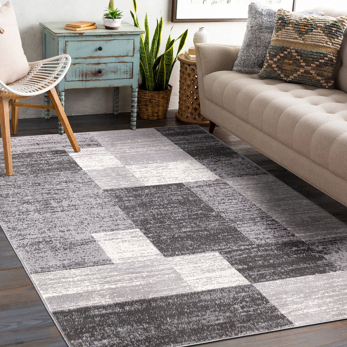 Gray Area Rug Q70434