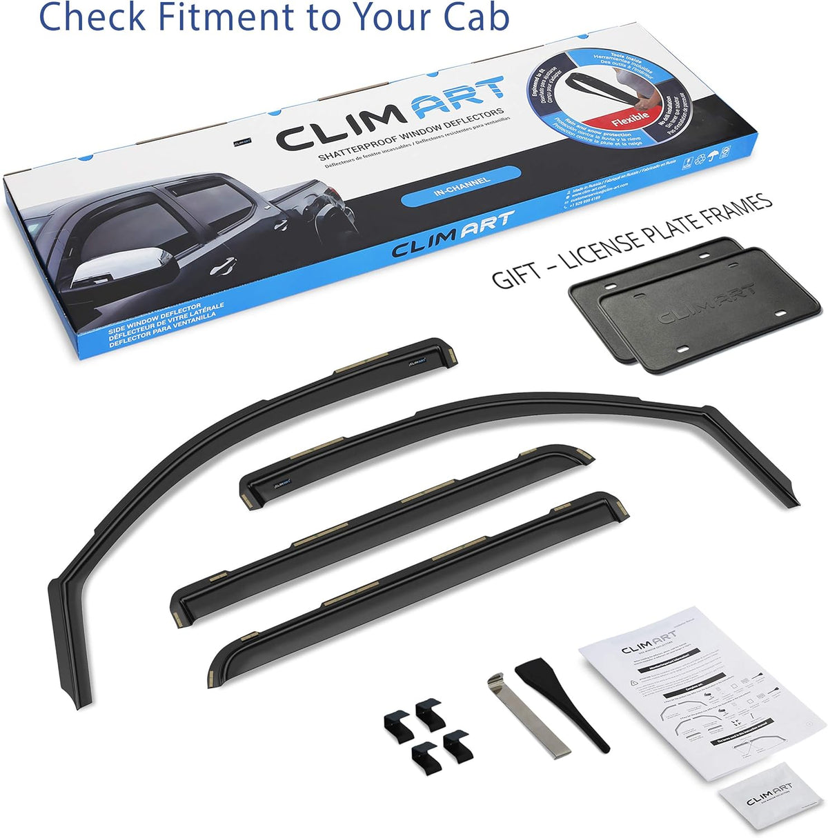 4pcs In-Channel Rain Guards for Chevrolet Silverado Crew Cab Z65816